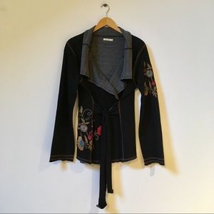 Caite XL wrap jacket embroidered